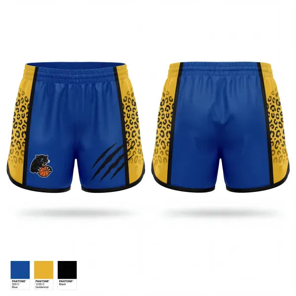 Womens Shorts, Panthers, Men's Basketball, Teamtime, Team time, sublimation, custom sports apparel, team uniforms, spirit wear, spiritwear, sports uniforms, custom shirts, team store, custom team store, fundraiser sports, apparel fundraiser