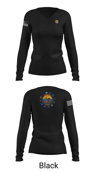 Womens Long Sleeve Vneck Shirt, Honolulu MEPS, Navy, Teamtime, Team time, sublimation, custom sports apparel, team uniforms, spirit wear, spiritwear, sports uniforms, custom shirts, team store, custom team store, fundraiser sports, apparel fundraiser