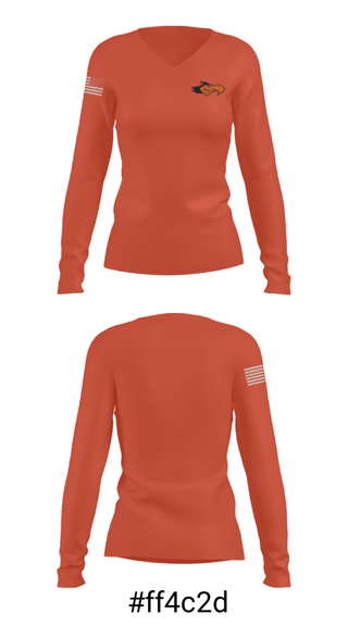 Women's Long Sleeve Vneck Shirt, Keene High School, Spirit Store, Teamtime, Team time, sublimation, custom sports apparel, team uniforms, spirit wear, spiritwear, sports uniforms, custom shirts, team store, custom team store, fundraiser sports, apparel fundraiser
