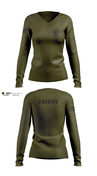 Womens Long Sleeve Vneck Shirt, Floyd county Sheriff’s Office, Police, Teamtime, Team time, sublimation, custom sports apparel, team uniforms, spirit wear, spiritwear, sports uniforms, custom shirts, team store, custom team store, fundraiser sports, apparel fundraiser