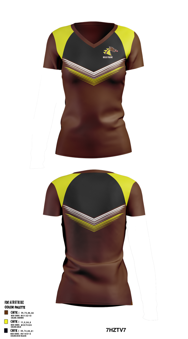 Womens Short Sleeve Vneck Shirt, Belle Plaine High School, Spirit Store, Teamtime, Team time, sublimation, custom sports apparel, team uniforms, spirit wear, spiritwear, sports uniforms, custom shirts, team store, custom team store, fundraiser sports, apparel fundraiser