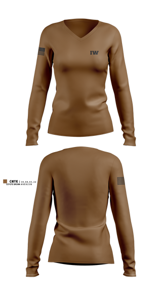 Womens Long Sleeve Vneck Shirt, IWIW, Army, Teamtime, Team time, sublimation, custom sports apparel, team uniforms, spirit wear, spiritwear, sports uniforms, custom shirts, team store, custom team store, fundraiser sports, apparel fundraiser