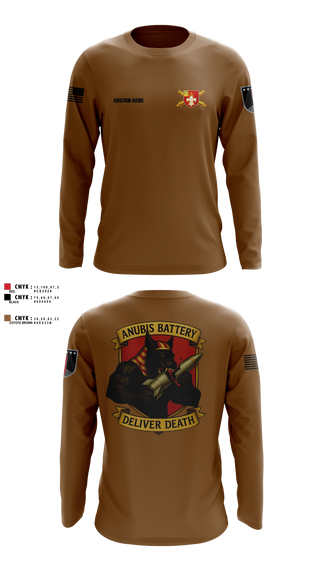 Long Sleeve Performance Shirt, Anubis Battery, 3-12 FA, Army, Teamtime, Team time, sublimation, custom sports apparel, team uniforms, spirit wear, spiritwear, sports uniforms, custom shirts, team store, custom team store, fundraiser sports, apparel fundraiser