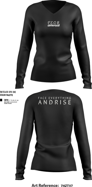 Womens Long Sleeve Vneck Shirt, FearLifestyle, , Teamtime, Team time, sublimation, custom sports apparel, team uniforms, spirit wear, spiritwear, sports uniforms, custom shirts, team store, custom team store, fundraiser sports, apparel fundraiser