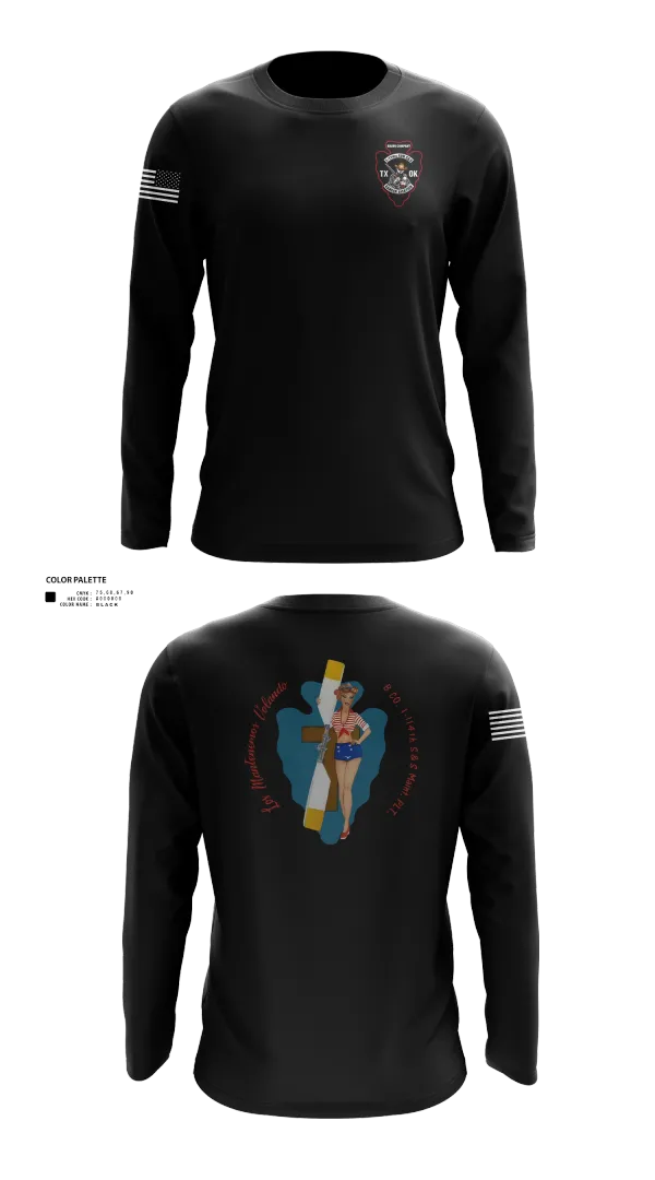 Long Sleeve Performance Shirt, B Co 1/114th Maintenance, Army, Teamtime, Team time, sublimation, custom sports apparel, team uniforms, spirit wear, spiritwear, sports uniforms, custom shirts, team store, custom team store, fundraiser sports, apparel fundraiser