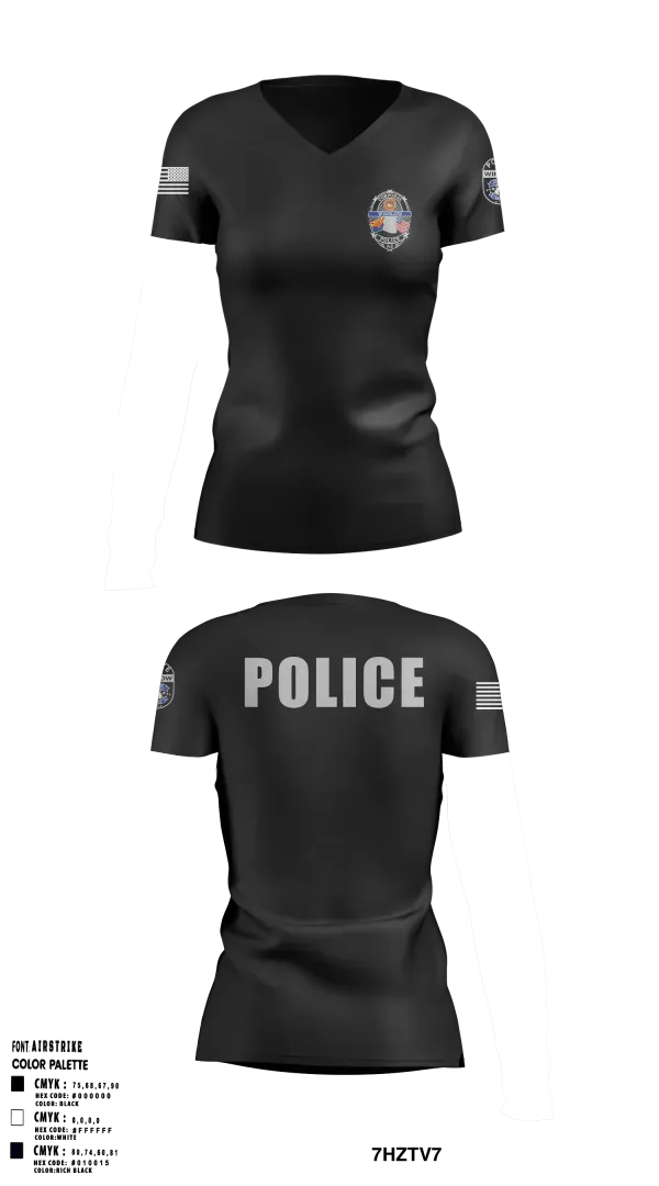 Womens Short Sleeve Vneck Shirt, Winslow Police Department, Police, Teamtime, Team time, sublimation, custom sports apparel, team uniforms, spirit wear, spiritwear, sports uniforms, custom shirts, team store, custom team store, fundraiser sports, apparel fundraiser