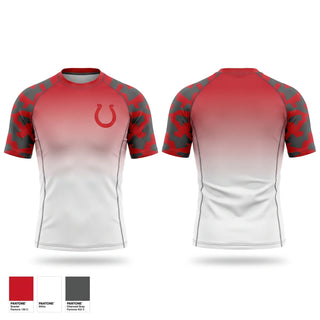 Short Sleeve Rash Guard Shirt, Palmetto Mustangs, Wrestling, Teamtime, Team time, sublimation, custom sports apparel, team uniforms, spirit wear, spiritwear, sports uniforms, custom shirts, team store, custom team store, fundraiser sports, apparel fundraiser
