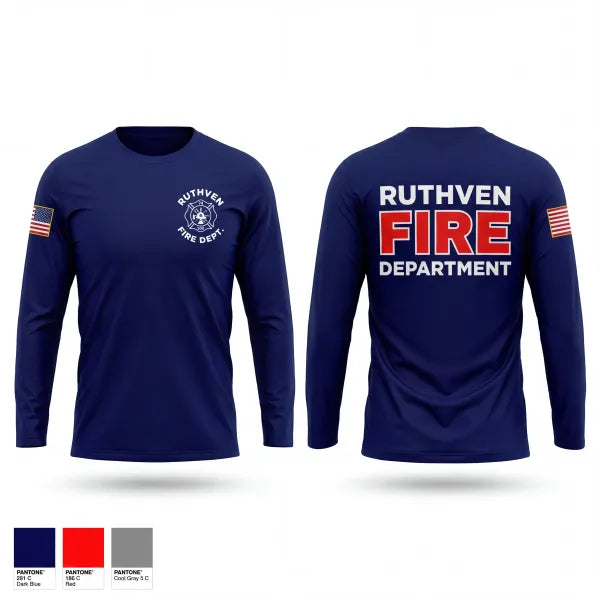 Long Sleeve Performance Shirt, Ruthven Fire Department, Fire Department, Teamtime, Team time, sublimation, custom sports apparel, team uniforms, spirit wear, spiritwear, sports uniforms, custom shirts, team store, custom team store, fundraiser sports, apparel fundraiser
