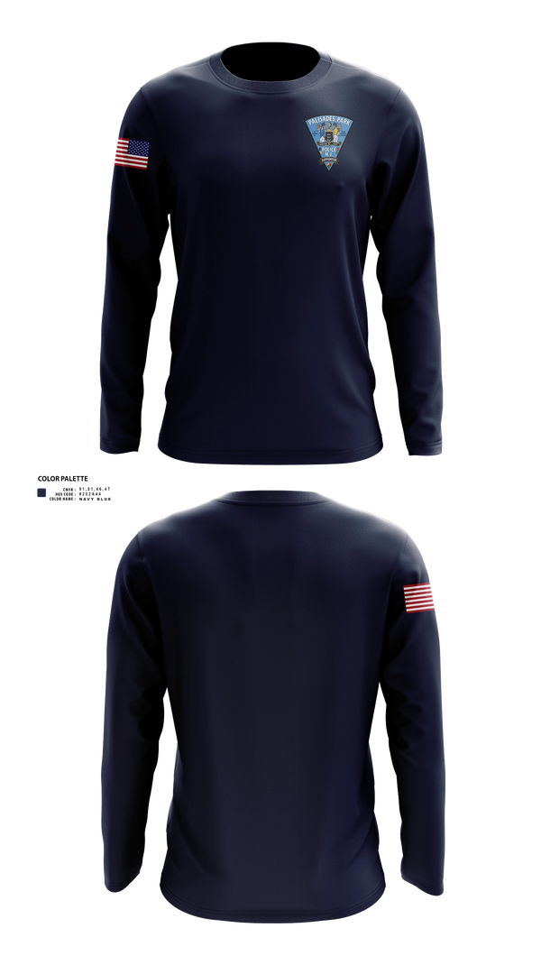 Long Sleeve Performance Shirt, Palisades Park Police Department Public, Police, Teamtime, Team time, sublimation, custom sports apparel, team uniforms, spirit wear, spiritwear, sports uniforms, custom shirts, team store, custom team store, fundraiser sports, apparel fundraiser