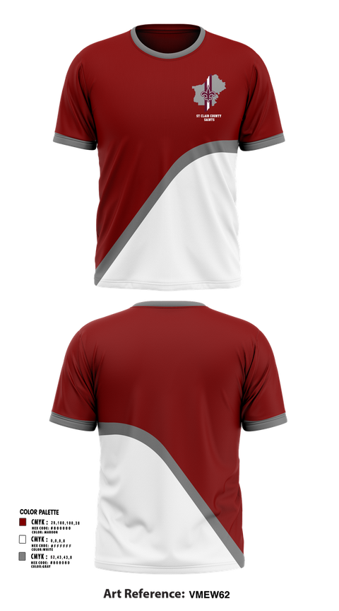 Short Sleeve Performance Shirt, St Clair County Saints, , Teamtime, Team time, sublimation, custom sports apparel, team uniforms, spirit wear, spiritwear, sports uniforms, custom shirts, team store, custom team store, fundraiser sports, apparel fundraiser