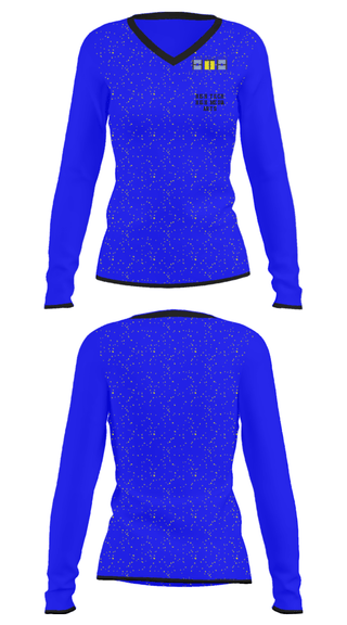 Women's Long Sleeve Vneck Shirt, High Tech High Media Arts, Spirit Store, Teamtime, Team time, sublimation, custom sports apparel, team uniforms, spirit wear, spiritwear, sports uniforms, custom shirts, team store, custom team store, fundraiser sports, apparel fundraiser