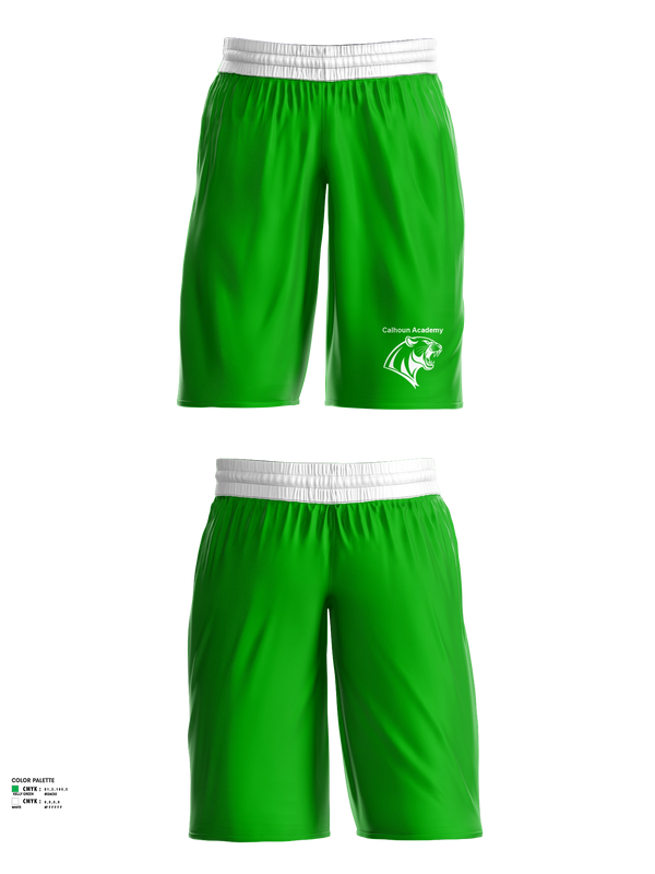 Mens Basketball Shorts, Calhoun Academy, Women's Basketball, Teamtime, Team time, sublimation, custom sports apparel, team uniforms, spirit wear, spiritwear, sports uniforms, custom shirts, team store, custom team store, fundraiser sports, apparel fundraiser