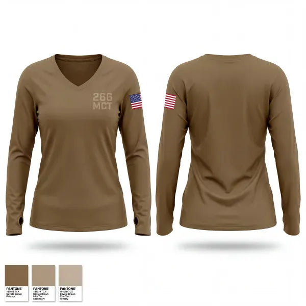 Womens Long Sleeve Vneck Shirt, 266 MCT266 MCT, Army, Teamtime, Team time, sublimation, custom sports apparel, team uniforms, spirit wear, spiritwear, sports uniforms, custom shirts, team store, custom team store, fundraiser sports, apparel fundraiser