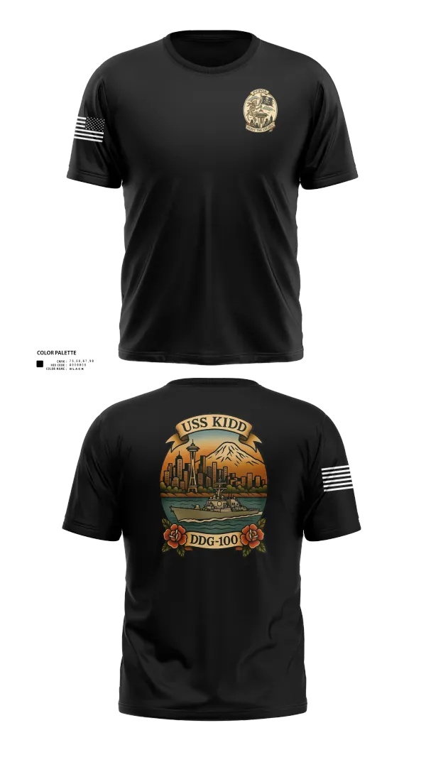 USS Kidd 23322274 Old School Cotton Feel Shirt - 21
