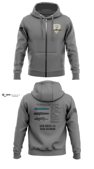 Zip Hoodie, Midway Veterans' Association, , Teamtime, Team time, sublimation, custom sports apparel, team uniforms, spirit wear, spiritwear, sports uniforms, custom shirts, team store, custom team store, fundraiser sports, apparel fundraiser