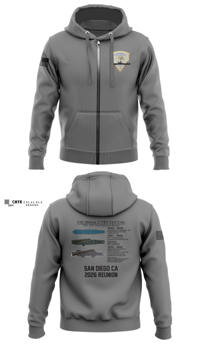 Midway Veterans' Association 36317900 Zip Hoodie - 10