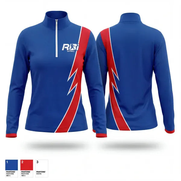 Quarter Zip Jacket, RBI, Softball, Teamtime, Team time, sublimation, custom sports apparel, team uniforms, spirit wear, spiritwear, sports uniforms, custom shirts, team store, custom team store, fundraiser sports, apparel fundraiser