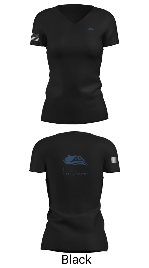 Women's Short Sleeve Vneck Shirt, Delta cleaning LLC, , Teamtime, Team time, sublimation, custom sports apparel, team uniforms, spirit wear, spiritwear, sports uniforms, custom shirts, team store, custom team store, fundraiser sports, apparel fundraiser