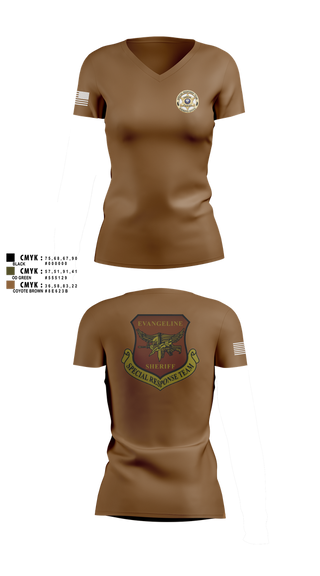 Womens Short Sleeve Vneck Shirt, Evangeline Parish Sheriffs Office S.R.T, Police, Teamtime, Team time, sublimation, custom sports apparel, team uniforms, spirit wear, spiritwear, sports uniforms, custom shirts, team store, custom team store, fundraiser sports, apparel fundraiser