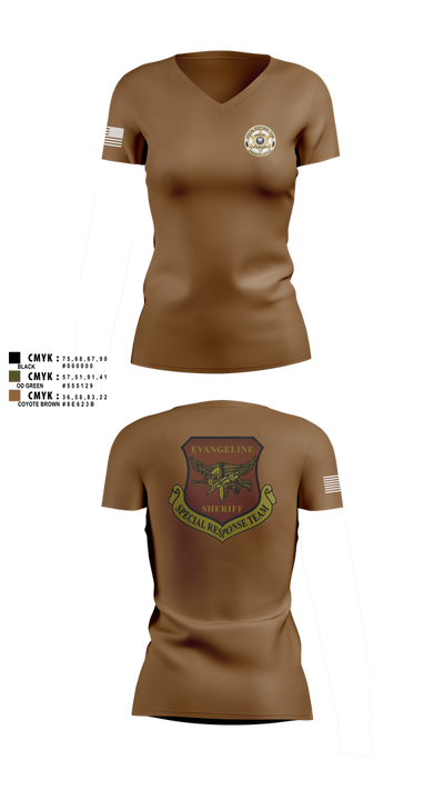 Evangeline Parish Sheriffs Office S.R.T Women's Short Sleeve V-neck Shirt - 102