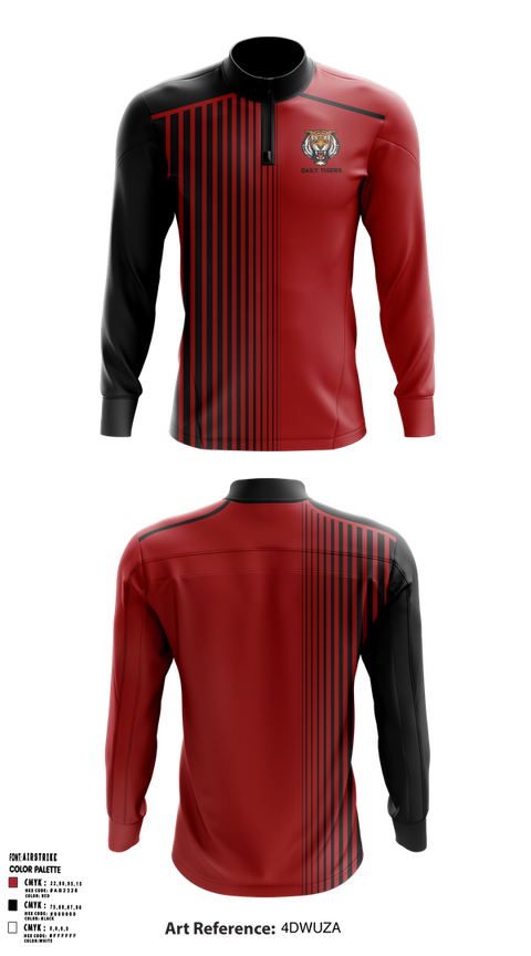 Quarter Zip Jacket, Daily Tigers, , Teamtime, Team time, sublimation, custom sports apparel, team uniforms, spirit wear, spiritwear, sports uniforms, custom shirts, team store, custom team store, fundraiser sports, apparel fundraiser