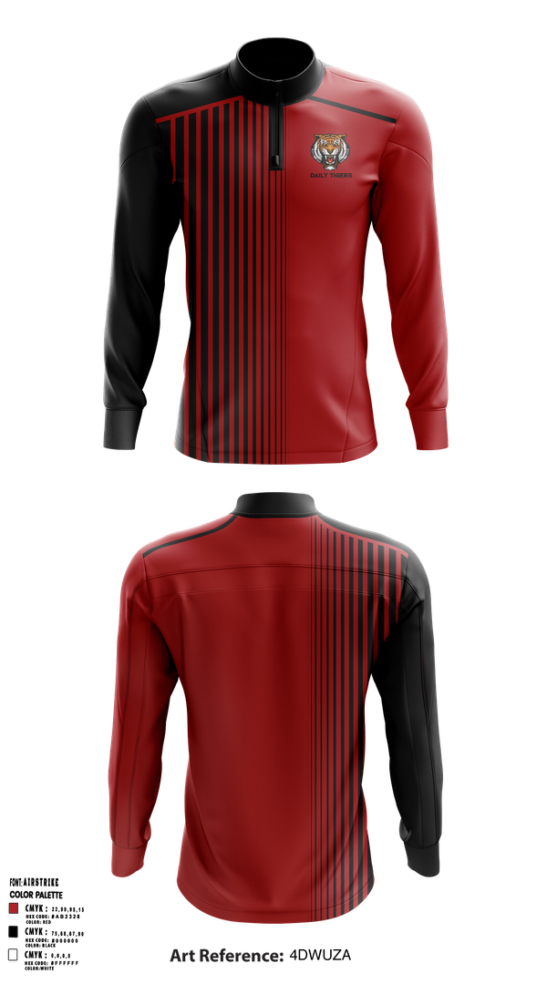 Quarter Zip Jacket, Daily Tigers, , Teamtime, Team time, sublimation, custom sports apparel, team uniforms, spirit wear, spiritwear, sports uniforms, custom shirts, team store, custom team store, fundraiser sports, apparel fundraiser