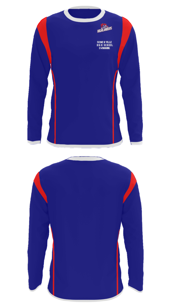 Long Sleeve Performance Shirt, Somerville High School Swimming, Swimming, Teamtime, Team time, sublimation, custom sports apparel, team uniforms, spirit wear, spiritwear, sports uniforms, custom shirts, team store, custom team store, fundraiser sports, apparel fundraiser