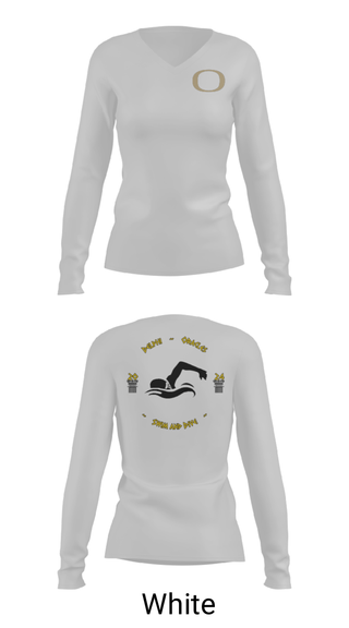 Women's Long Sleeve Vneck Shirt, Delphi Community High School Swimming, Swimming, Teamtime, Team time, sublimation, custom sports apparel, team uniforms, spirit wear, spiritwear, sports uniforms, custom shirts, team store, custom team store, fundraiser sports, apparel fundraiser