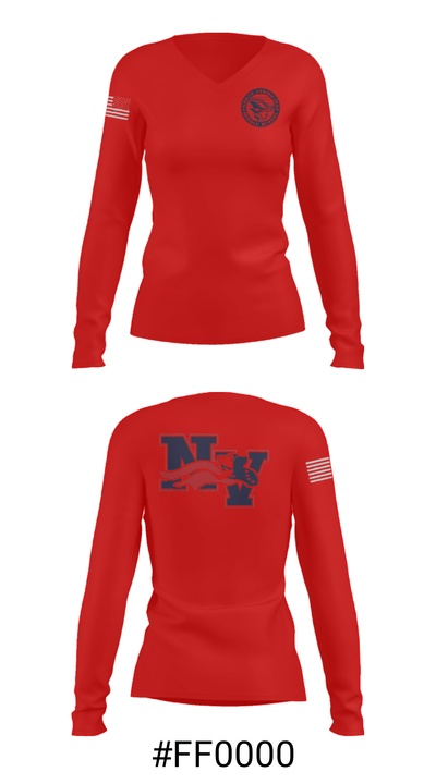 North Vermilion Middle School Basketball 3643335 Women's Long Sleeve V-neck Shirt - 20