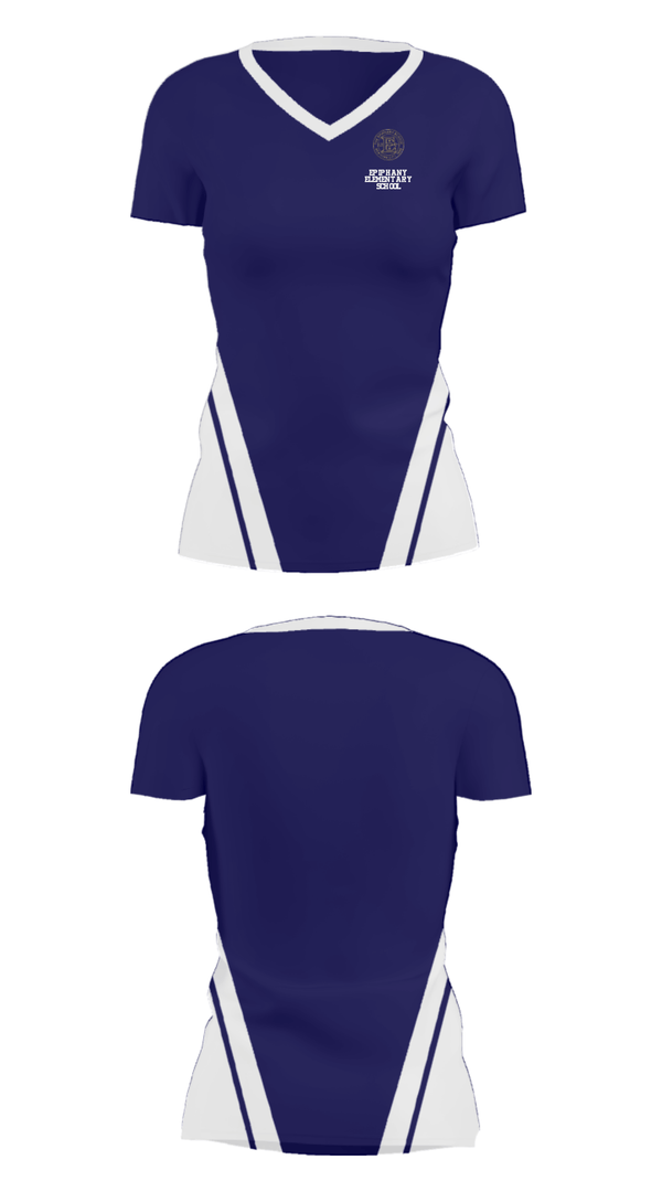 Women's Short Sleeve Vneck Shirt, Epiphany Elementary School, Spirit Store, Teamtime, Team time, sublimation, custom sports apparel, team uniforms, spirit wear, spiritwear, sports uniforms, custom shirts, team store, custom team store, fundraiser sports, apparel fundraiser