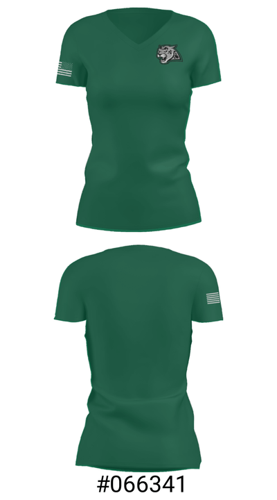 Emerald Ridge High School Swimming 56145135 Women's Short Sleeve V-neck Shirt - 21
