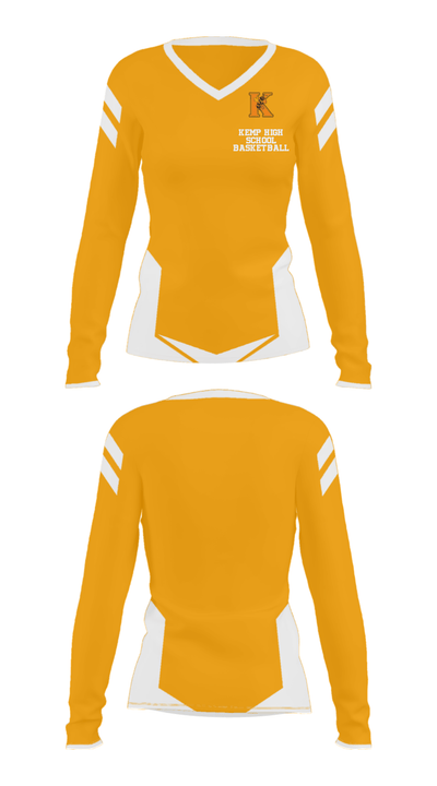 Kemp High School Basketball 64053047 Women's Long Sleeve V-neck Shirt - 31