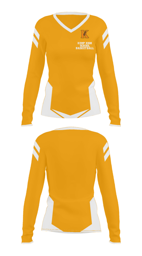 Women's Long Sleeve Vneck Shirt, Kemp High School Basketball, Women's Basketball, Teamtime, Team time, sublimation, custom sports apparel, team uniforms, spirit wear, spiritwear, sports uniforms, custom shirts, team store, custom team store, fundraiser sports, apparel fundraiser