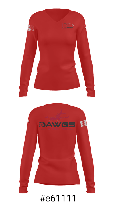 Dawgs Aviation 13056460 Women's Long Sleeve V-neck Shirt - 20
