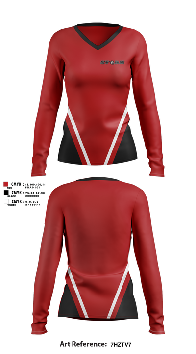 Storm Women's Long Sleeve V-neck Shirt - 11
