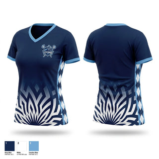 Womens Short Sleeve Vneck Shirt, La Plata Warriors, Women's Lacrosse, Teamtime, Team time, sublimation, custom sports apparel, team uniforms, spirit wear, spiritwear, sports uniforms, custom shirts, team store, custom team store, fundraiser sports, apparel fundraiser