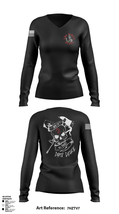 386th ECES/CEF 44039063 Women's Long Sleeve V-neck Shirt - 1