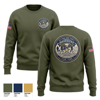Crew Neck Sweatshirt, Mavericks Warriors, Army, Teamtime, Team time, sublimation, custom sports apparel, team uniforms, spirit wear, spiritwear, sports uniforms, custom shirts, team store, custom team store, fundraiser sports, apparel fundraiser