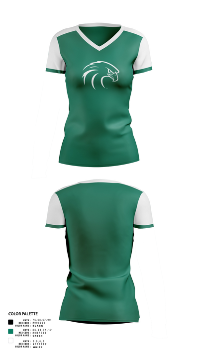 NSU Riverhawks Football 89263546 Women's Short Sleeve V-neck Shirt - 40