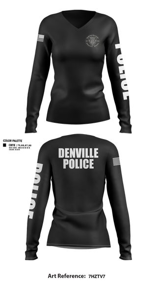 Womens Long Sleeve Vneck Shirt, Denville Detective Bureau, Police, Teamtime, Team time, sublimation, custom sports apparel, team uniforms, spirit wear, spiritwear, sports uniforms, custom shirts, team store, custom team store, fundraiser sports, apparel fundraiser
