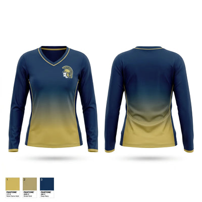 Antonito Trojans Women's Long Sleeve V-neck Shirt - 1