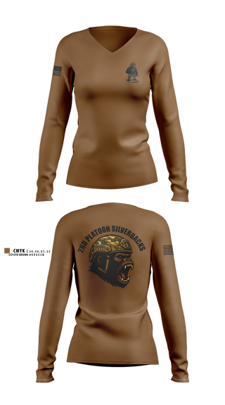 Womens Long Sleeve Vneck Shirt, 1136th MP Co, , Teamtime, Team time, sublimation, custom sports apparel, team uniforms, spirit wear, spiritwear, sports uniforms, custom shirts, team store, custom team store, fundraiser sports, apparel fundraiser