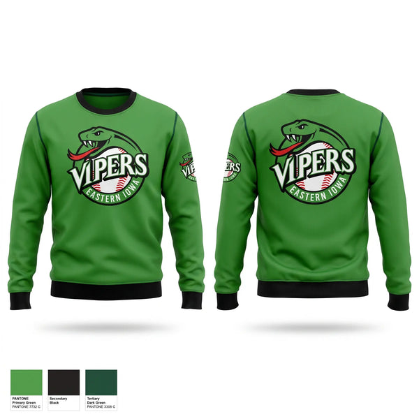 Crew Neck Sweatshirt, Eastern Iowa Vipers, Baseball, Teamtime, Team time, sublimation, custom sports apparel, team uniforms, spirit wear, spiritwear, sports uniforms, custom shirts, team store, custom team store, fundraiser sports, apparel fundraiser
