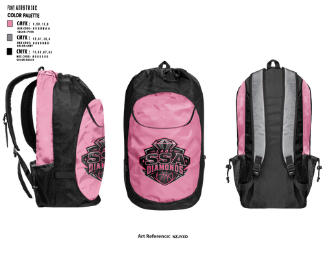 Gear Bag, SSA Lady Diamonds, Women's Basketball, Teamtime, Team time, sublimation, custom sports apparel, team uniforms, spirit wear, spiritwear, sports uniforms, custom shirts, team store, custom team store, fundraiser sports, apparel fundraiser
