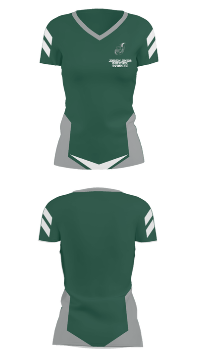 Jenison Junior High School Swimming 79083894 Women's Short Sleeve V-neck Shirt - 24