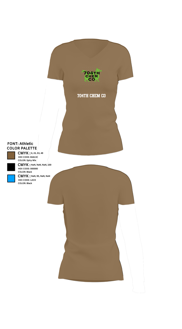 Womens Short Sleeve Vneck Shirt, 704th Chem Co, , Teamtime, Team time, sublimation, custom sports apparel, team uniforms, spirit wear, spiritwear, sports uniforms, custom shirts, team store, custom team store, fundraiser sports, apparel fundraiser