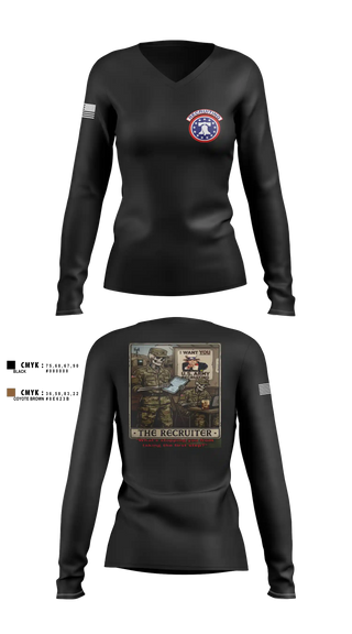 Womens Long Sleeve Vneck Shirt, US Army I Want You, Army, Teamtime, Team time, sublimation, custom sports apparel, team uniforms, spirit wear, spiritwear, sports uniforms, custom shirts, team store, custom team store, fundraiser sports, apparel fundraiser