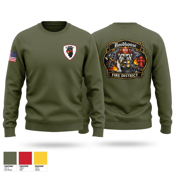 Crew Neck Sweatshirt, Roodhouse Fire Protection District, Fire Department, Teamtime, Team time, sublimation, custom sports apparel, team uniforms, spirit wear, spiritwear, sports uniforms, custom shirts, team store, custom team store, fundraiser sports, apparel fundraiser