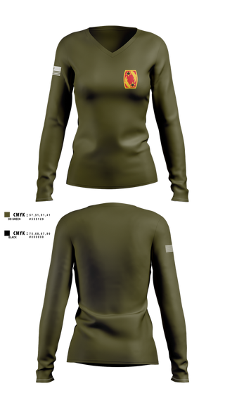 Womens Long Sleeve Vneck Shirt, 69th ADA, Army, Teamtime, Team time, sublimation, custom sports apparel, team uniforms, spirit wear, spiritwear, sports uniforms, custom shirts, team store, custom team store, fundraiser sports, apparel fundraiser