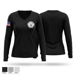 Womens Long Sleeve Vneck Shirt, Mid Missouri Drug Task Force, Police, Teamtime, Team time, sublimation, custom sports apparel, team uniforms, spirit wear, spiritwear, sports uniforms, custom shirts, team store, custom team store, fundraiser sports, apparel fundraiser